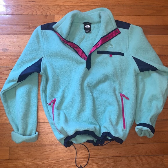 North face Fleece Royal Arch 1/4-Snap Jacket Neon 80s Men medium - Picture 4 of 5